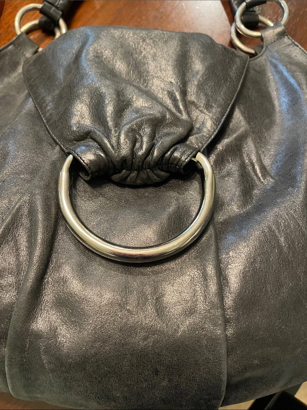 HOBO International Black Leather Shoulder Bag Purse